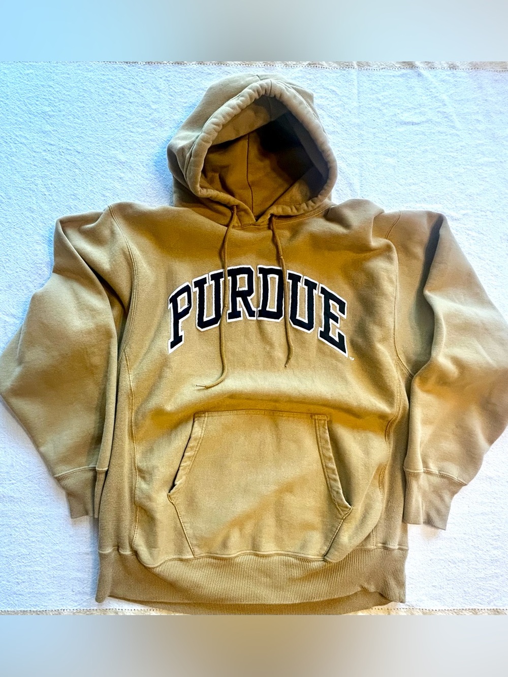 Collegiate Streetwear Pullover Hoodie - PURDUE Vintage Faded Sweatshirt